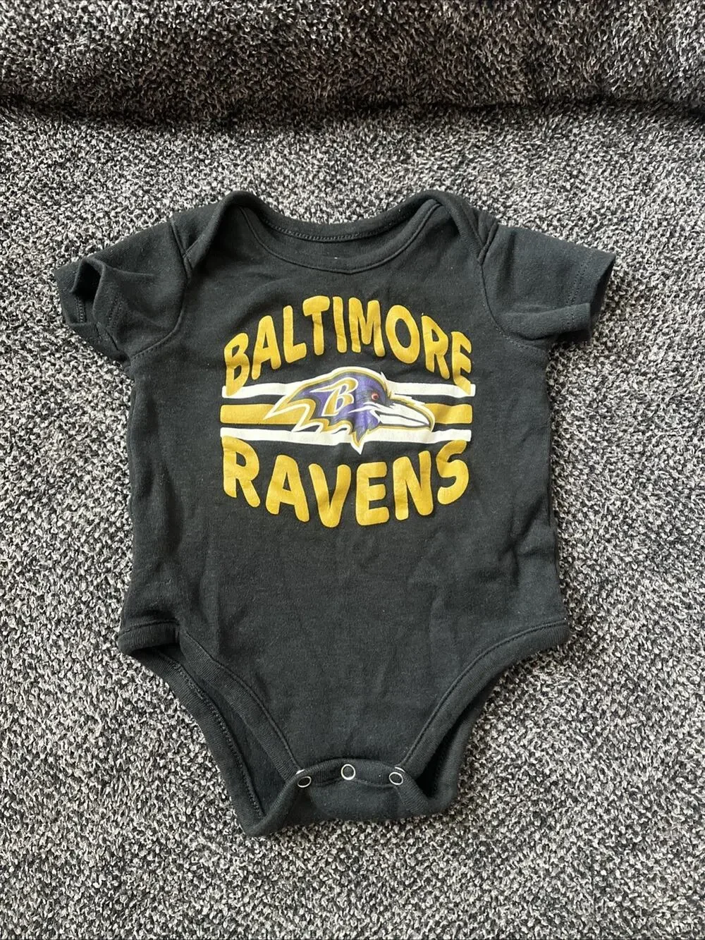 Baltimore Ravens Baby One Pc 6-9 months Football NFL Team Apparel Cotton Snap